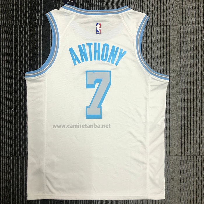 Camiseta Los Angeles Lakers Carmelo Anthony #7 Ciudad 2020-21 Blanco